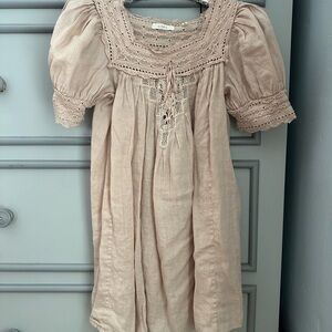 Doen dress small sun-dried rose lace trim
